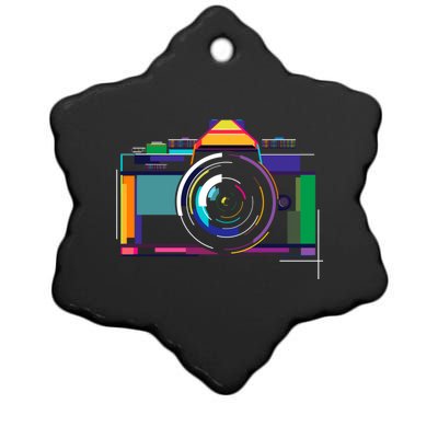 Colorful Camera Photographer Photography Lover Gift Ceramic Star Ornament