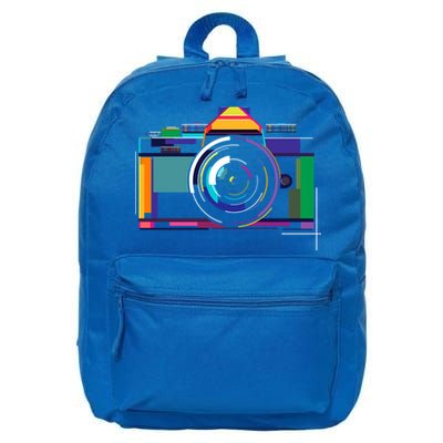 Colorful Camera Photographer Photography Lover Gift 16 in Basic Backpack