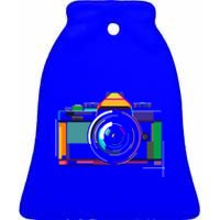 Colorful Camera Photographer Photography Lover Gift Ceramic Bell Ornament