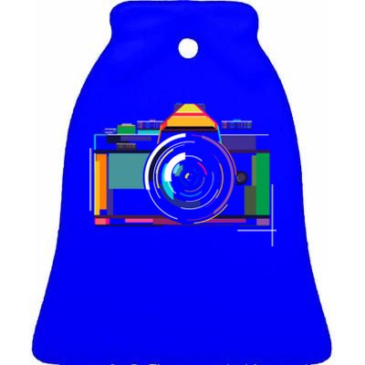 Colorful Camera Photographer Photography Lover Gift Ceramic Bell Ornament