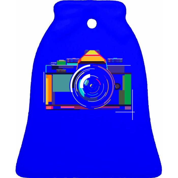 Colorful Camera Photographer Photography Lover Gift Ceramic Bell Ornament