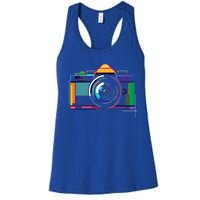 Colorful Camera Photographer Photography Lover Gift Women's Racerback Tank