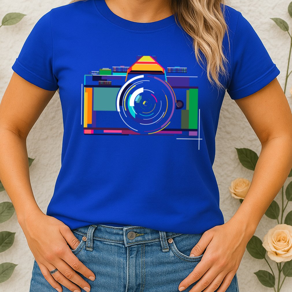 Colorful Camera Photographer Photography Lover Gift Womens T-Shirt