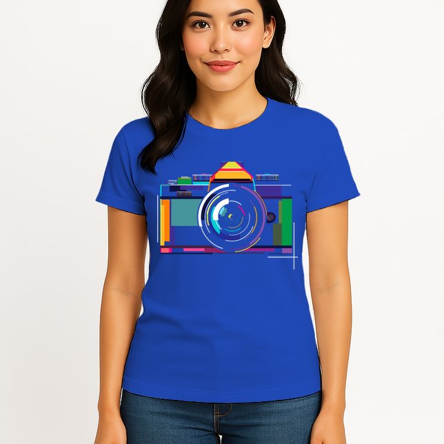 Colorful Camera Photographer Photography Lover Gift Womens T-Shirt