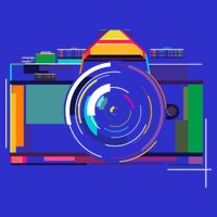 Colorful Camera Photographer Photography Lover Gift Womens T-Shirt