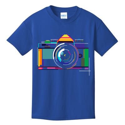 Colorful Camera Photographer Photography Lover Gift Kids T-Shirt