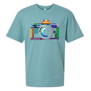 Colorful Camera Photographer Photography Lover Gift Sueded Cloud Jersey T-Shirt