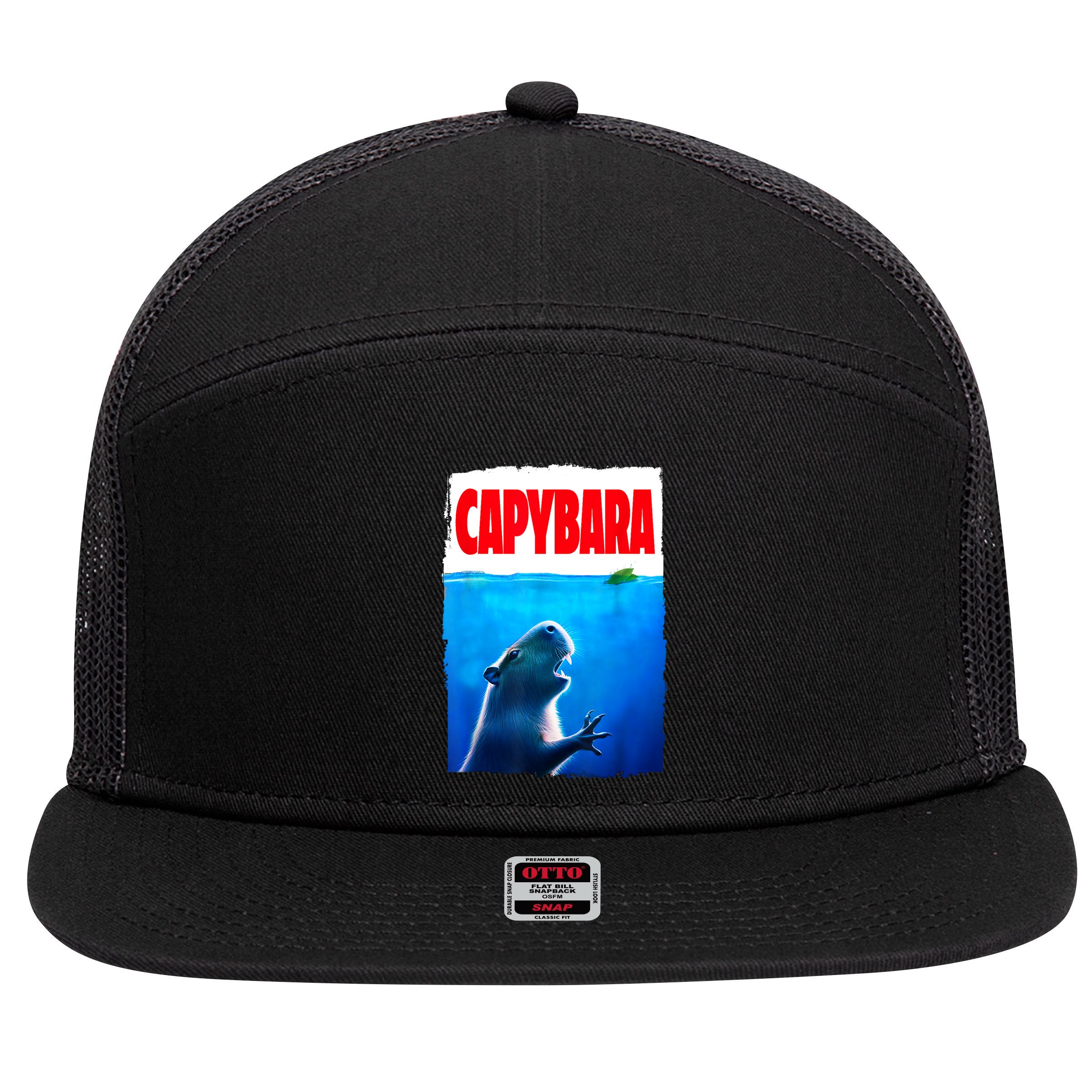 Classic Capybara Paws Lover Animals Outfits Capybaras Kawai 7 Panel Mesh Trucker Snapback Hat