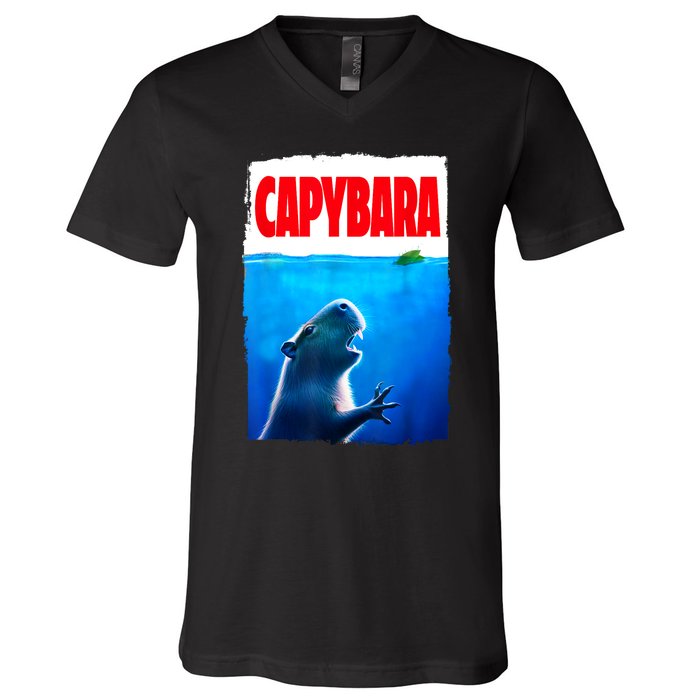 Classic Capybara Paws Lover Animals Outfits Capybaras Kawai V-Neck T-Shirt