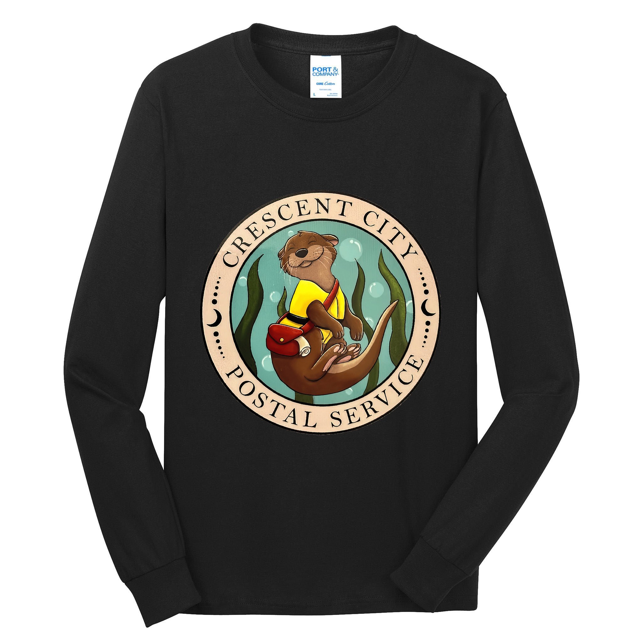 Crescent City Postal Service Messenger Otter Crescent City Tall Long Sleeve T-Shirt