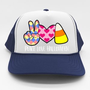 Candy Corn Peace Love Halloween Gift Trucker Hat