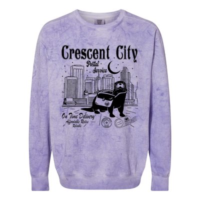 Crescent City Postal Service Messenger Otter Crescent City Colorblast Crewneck Sweatshirt