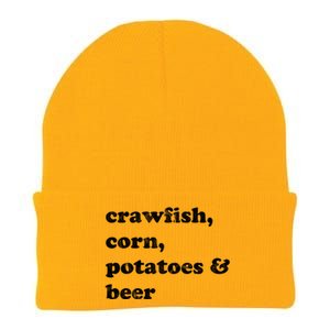 Crawfish Corn Potatoes And Beer Boil Season Great Gift Knit Cap Winter Beanie