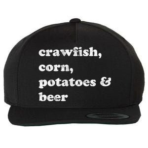 Crawfish Corn Potatoes And Beer Boil Season Great Gift Wool Snapback Cap