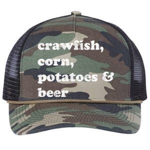 Crawfish Corn Potatoes And Beer Boil Season Great Gift Retro Rope Trucker Hat Cap