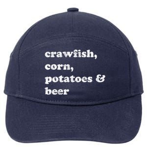 Crawfish Corn Potatoes And Beer Boil Season Great Gift 7-Panel Snapback Hat