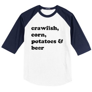 Crawfish Corn Potatoes And Beer Boil Season Great Gift Baseball Sleeve Shirt