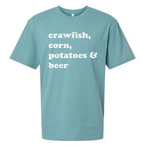 Crawfish Corn Potatoes And Beer Boil Season Great Gift Sueded Cloud Jersey T-Shirt