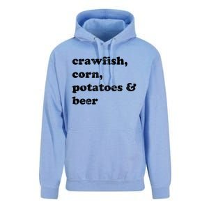 Crawfish Corn Potatoes And Beer Boil Season Great Gift Unisex Surf Hoodie