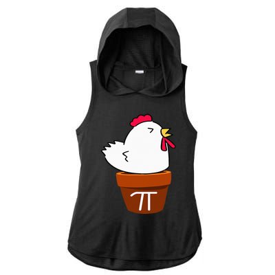 Cute Chicken Pot Pie Funny Math Pun Pi Symbol Ladies PosiCharge Tri-Blend Wicking Draft Hoodie Tank