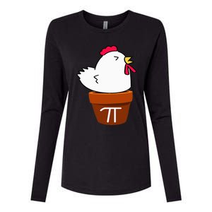 Cute Chicken Pot Pie Funny Math Pun Pi Symbol Womens Cotton Relaxed Long Sleeve T-Shirt