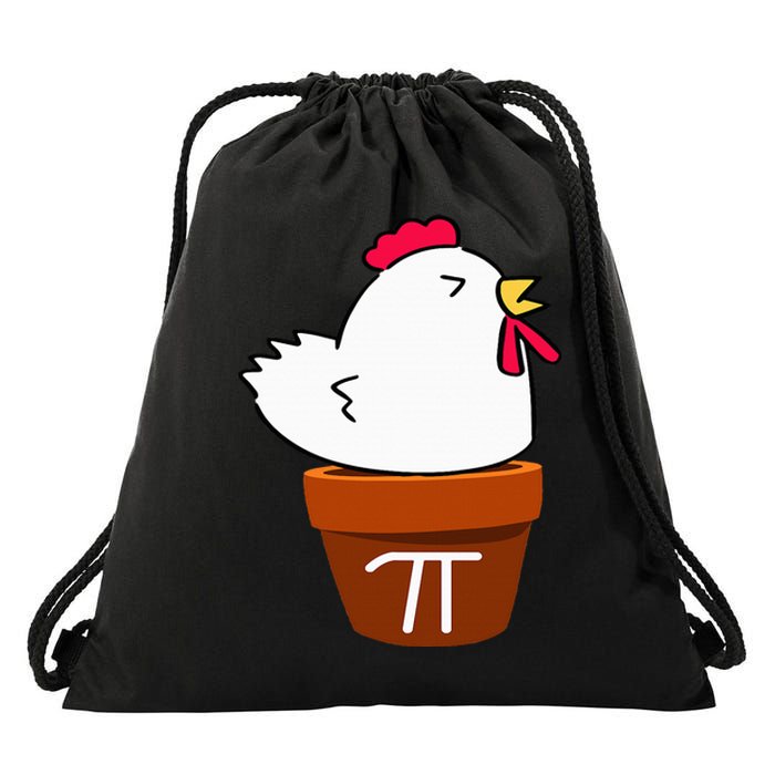 Cute Chicken Pot Pie Funny Math Pun Pi Symbol Drawstring Bag