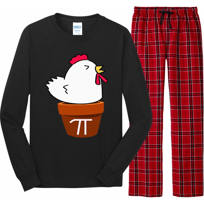 Cute Chicken Pot Pie Funny Math Pun Pi Symbol Long Sleeve Pajama Set