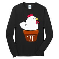 Cute Chicken Pot Pie Funny Math Pun Pi Symbol Tall Long Sleeve T-Shirt