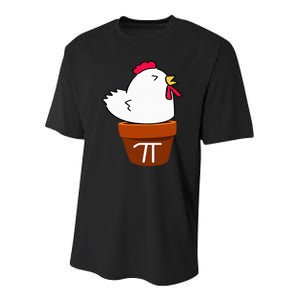 Cute Chicken Pot Pie Funny Math Pun Pi Symbol Youth Performance Sprint T-Shirt