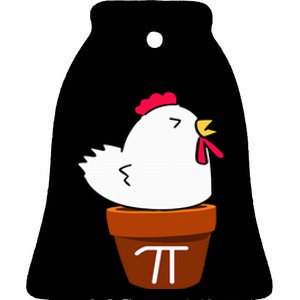 Cute Chicken Pot Pie Funny Math Pun Pi Symbol Ceramic Bell Ornament