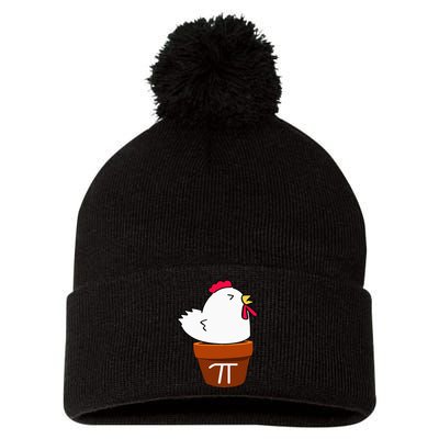 Cute Chicken Pot Pie Funny Math Pun Pi Symbol Pom Pom 12in Knit Beanie