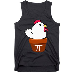 Cute Chicken Pot Pie Funny Math Pun Pi Symbol Tank Top