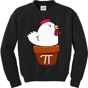 Cute Chicken Pot Pie Funny Math Pun Pi Symbol Kids Sweatshirt