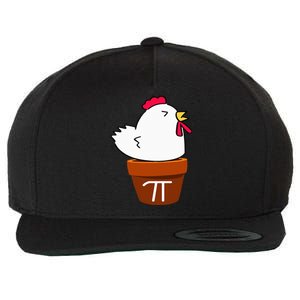 Cute Chicken Pot Pie Funny Math Pun Pi Symbol Wool Snapback Cap