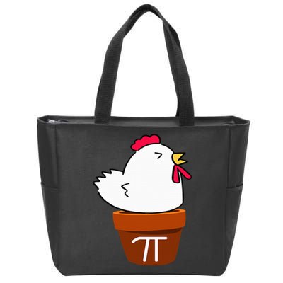 Cute Chicken Pot Pie Funny Math Pun Pi Symbol Zip Tote Bag