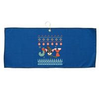 Cute Christmas Puppy Joy Large Microfiber Waffle Golf Towel