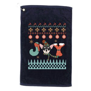 Cute Christmas Puppy Joy Platinum Collection Golf Towel