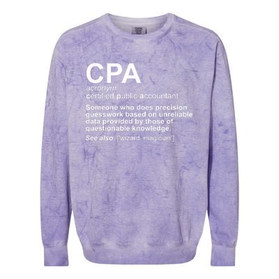 CPA Certified Public Accountant Definition Funny Colorblast Crewneck Sweatshirt