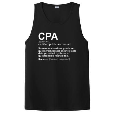 CPA Certified Public Accountant Definition Funny PosiCharge Competitor Tank