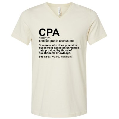 CPA Certified Public Accountant Definition Funny V-Neck T-Shirt