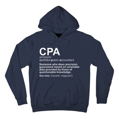 CPA Certified Public Accountant Definition Funny Hoodie