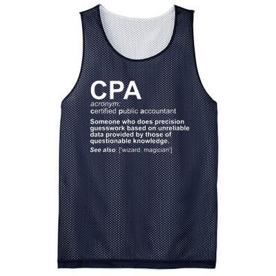 CPA Certified Public Accountant Definition Funny Mesh Reversible Basketball Jersey Tank