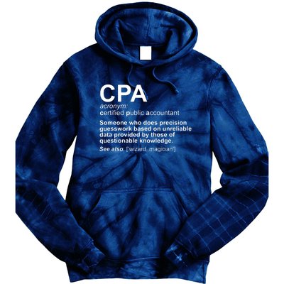 CPA Certified Public Accountant Definition Funny Tie Dye Hoodie