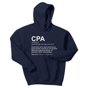 CPA Certified Public Accountant Definition Funny Kids Hoodie