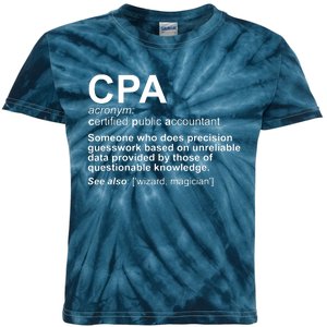 CPA Certified Public Accountant Definition Funny Kids Tie-Dye T-Shirt