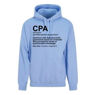 CPA Certified Public Accountant Definition Funny Unisex Surf Hoodie