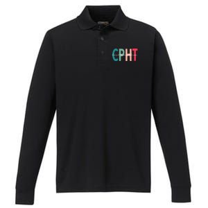 Cpht Certified Pharmacy Technician Gift Performance Long Sleeve Polo