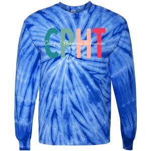 Cpht Certified Pharmacy Technician Gift Tie-Dye Long Sleeve Shirt