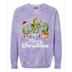 Cactus Christmas Pj Costume Design Party Plant Lovers Colorblast Crewneck Sweatshirt