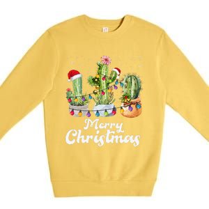 Cactus Christmas Pj Costume Design Party Plant Lovers Premium Crewneck Sweatshirt